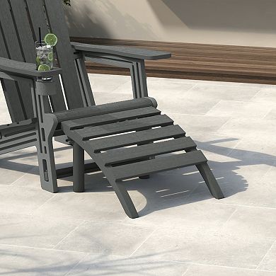 Outdoor Patio HDPE Adirondack Ottoman Footrest