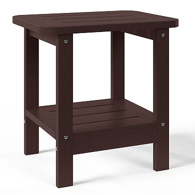 2-Piece Outdoor Patio Chaise Lounge Chair with Wheels & Cup Holder with Patio Side Table