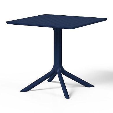 Modern 5-Piece Resin Patio Dining Table Set with Stackable Patio Dining Chairs