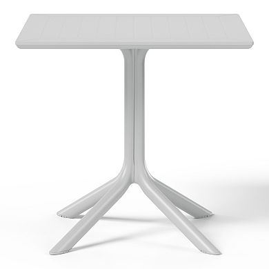 Modern 5-Piece Resin Patio Dining Table Set with Stackable Patio Dining Chairs