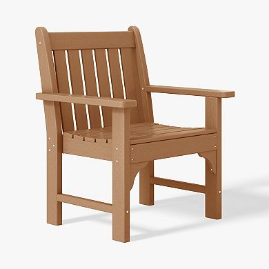 Outdoor Patio 3-Piece HDPE Adirondack Garden Chairs with Square Adirondack Side Table Set