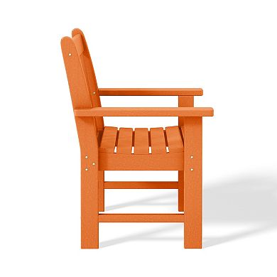 Outdoor Patio 3-Piece HDPE Adirondack Garden Chairs with Square Adirondack Side Table Set