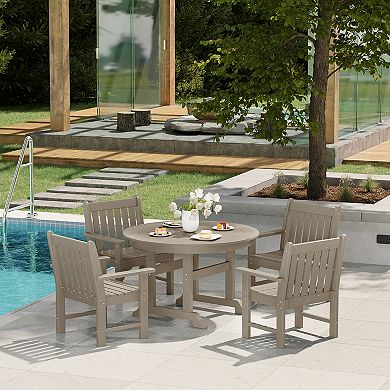 5-Piece HDPE Outdoor Patio Chair and Round Table Dining Set