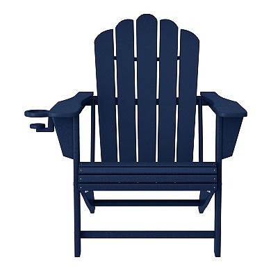 5-Piece Adirondack Chair with Folding Ottoman and Table Set