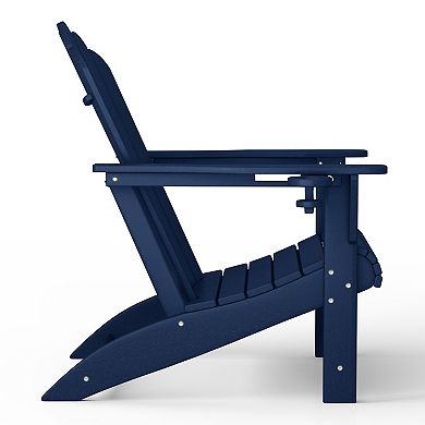 5-Piece Adirondack Chair with Folding Ottoman and Table Set