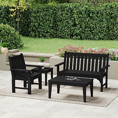 4-Piece HDPE Outdoor Patio Furniture Couch Set