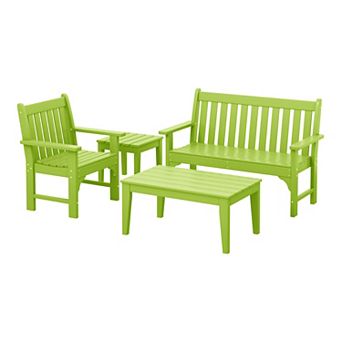 4 pc HDPE Outdoor Patio Furniture Couch Set