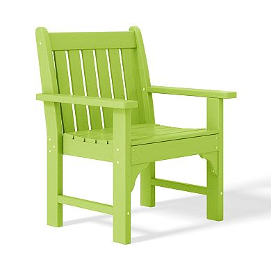 Outdoor Patio HDPE Adirondack Dining Arm Chairs (Set of 2)