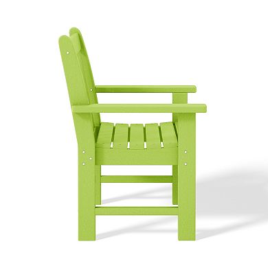 Outdoor Patio HDPE Adirondack Dining Arm Chairs (Set of 2)