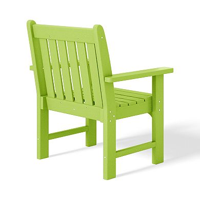 Outdoor Patio HDPE Adirondack Dining Arm Chairs (Set of 2)
