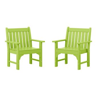 Outdoor Patio HDPE Adirondack Dining Arm Chairs (Set of 2)
