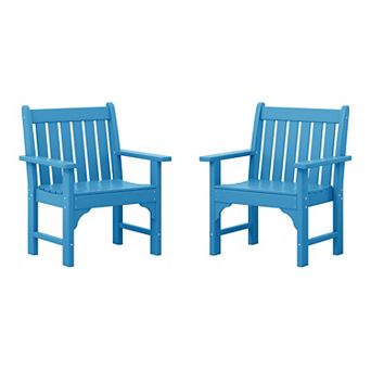 Outdoor Patio HDPE Adirondack Dining Arm Chairs (Set of 2)
