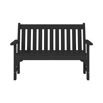 Outdoor 2-Person All-Weather HDPE Front Porch Garden Bench