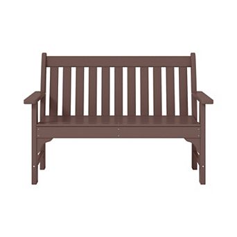 Outdoor 2-Person All-Weather HDPE Front Porch Garden Bench