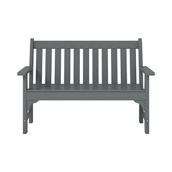 Outdoor 2-Person All-Weather HDPE Front Porch Garden Bench