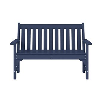 Outdoor 2-Person All-Weather HDPE Front Porch Garden Bench