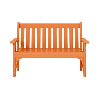 Outdoor 2-Person All-Weather HDPE Front Porch Garden Bench