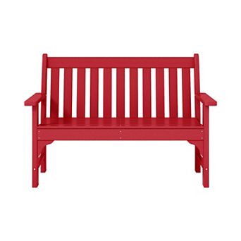 Outdoor 2-Person All-Weather HDPE Front Porch Garden Bench