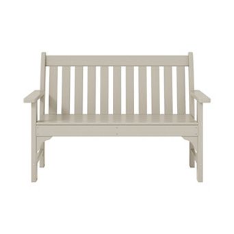 Outdoor 2-Person All-Weather HDPE Front Porch Garden Bench