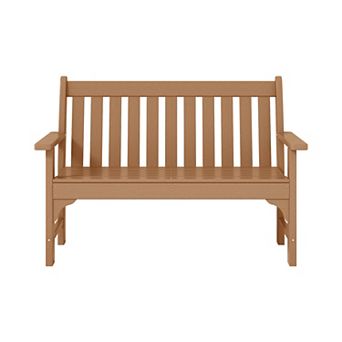 Outdoor 2-Person All-Weather HDPE Front Porch Garden Bench