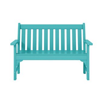 Outdoor 2-Person All-Weather HDPE Front Porch Garden Bench
