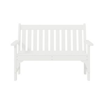 Outdoor 2-Person All-Weather HDPE Front Porch Garden Bench