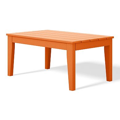 Low Outdoor HDPE Patio Rectangle Coffee Table