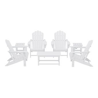 7 pc HDPE Outdoor Patio Furniture Adirondack Conversation Set