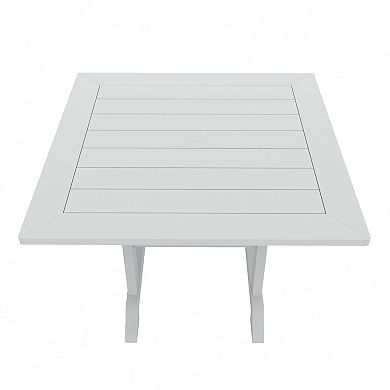 5-Piece HDPE Square Patio Dining Table Set with Foldable Chairs