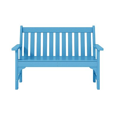 3-Piece HDPE Outdoor Patio Furniture Couch and Coffee Table Set
