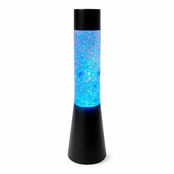 13" x 3.5" Blue Glitter Lava Style USB Table Lamp