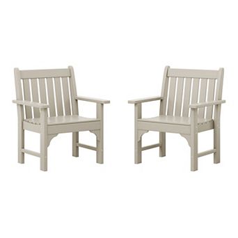 Outdoor Patio HDPE Adirondack Dining Arm Chairs (Set of 2)