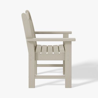 Outdoor Patio HDPE Adirondack Dining Arm Chairs (Set of 2)