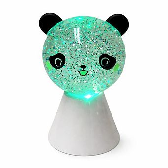 7" x 4" Green Panda Glitter USB Table Lamp