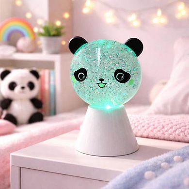 7" x 4" Green Panda Glitter USB Table Lamp