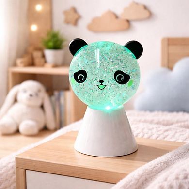 7" x 4" Green Panda Glitter USB Table Lamp