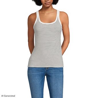 Petite Lands' End Micro Rib Go-To Layering Tank