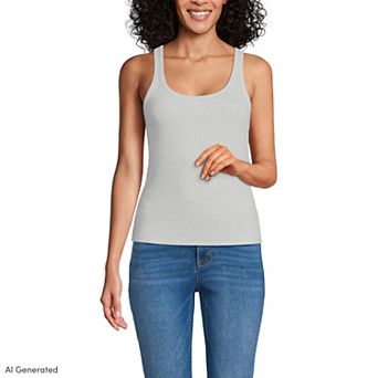 Petite Lands' End Micro Rib Go-To Layering Tank