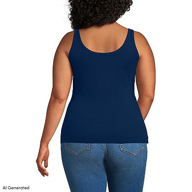 Plus Size Lands' End Micro Rib Go-To Layering Tank