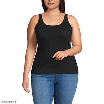Plus Size Lands' End Micro Rib Go-To Layering Tank