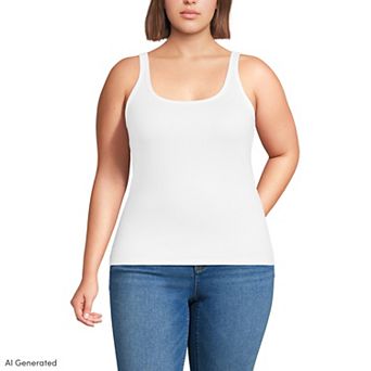 Plus Size Lands' End Micro Rib Go-To Layering Tank