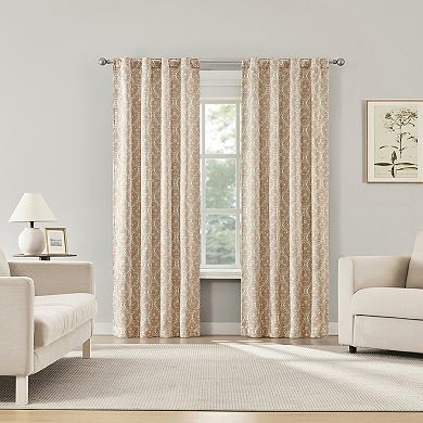 Sun Zero Lanet Vintage Ogee 2-Pack Magnetic Closure 100% Blackout Curtain Panels