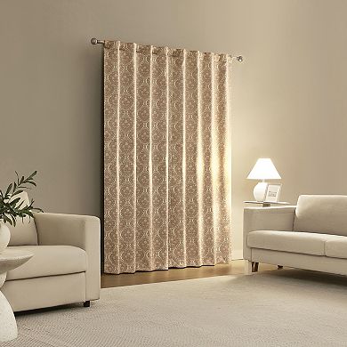 Sun Zero Lanet Vintage Ogee 2-Pack Magnetic Closure 100% Blackout Curtain Panels