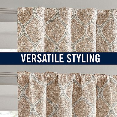 Sun Zero Lanet Vintage Ogee 2-Pack Magnetic Closure 100% Blackout Curtain Panels