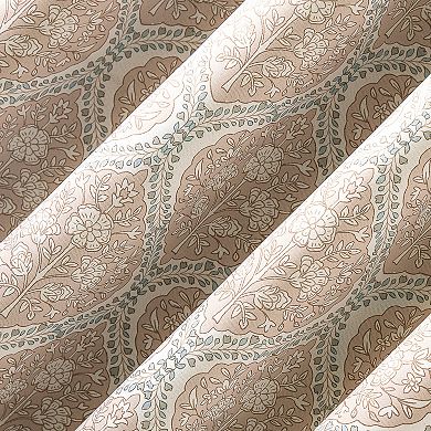Sun Zero Lanet Vintage Ogee 2-Pack Magnetic Closure 100% Blackout Curtain Panels