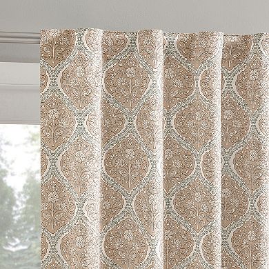 Sun Zero Lanet Vintage Ogee 2-Pack Magnetic Closure 100% Blackout Curtain Panels