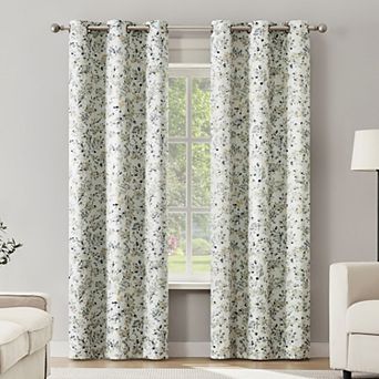 Sun Zero Maureen Botanical 2-Pack Magnetic Closure 100% Blackout Grommet Curtain Panels