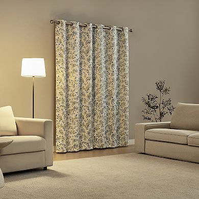Sun Zero Maureen Botanical 2-Pack Magnetic Closure 100% Blackout Grommet Curtain Panels