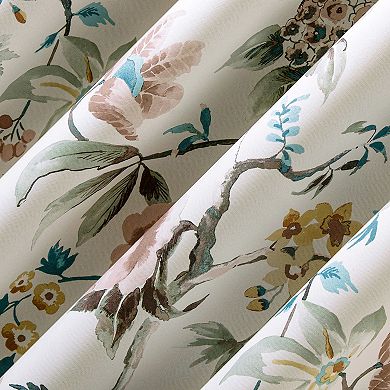 Sun Zero Claudette Vintage Floral 2-Pack 100% Blackout Back Tab Curtain Panels