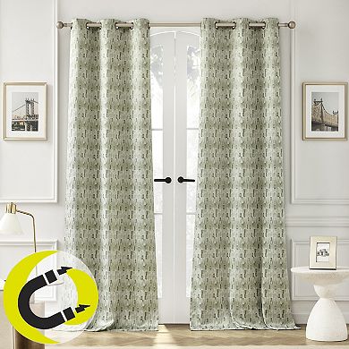 Sun Zero Vernon 2-Pack Magnetic Closure 100% Blackout Grommet Curtain Panels